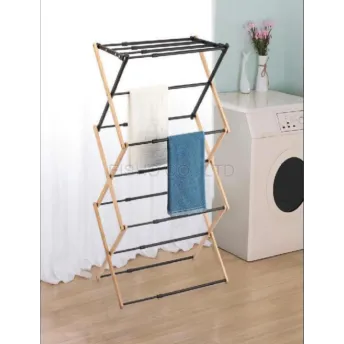 Collapsible and Extendable Bamboo Clothes Drying Rack