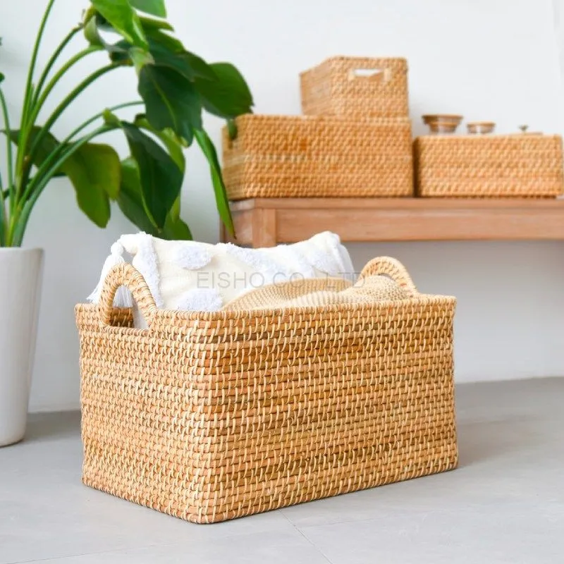 Eisho Large Natural Wicker Laundry Basket