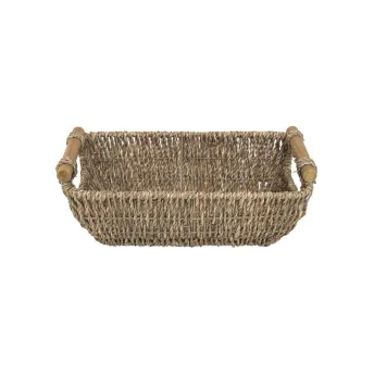 Natural Seagrass Basket with Wooden Handle