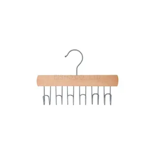 Adjustable Wooden Belt Hanger with 6 Hooks