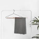 Premium Metal Hanger with Wood Pants Bar