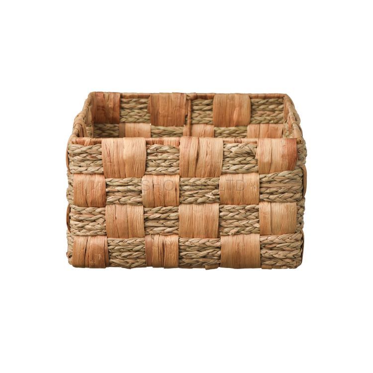 Square Water Hyacinth Seagrass Baskets Set