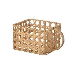 Plastic Woven Basket with Wide Handle