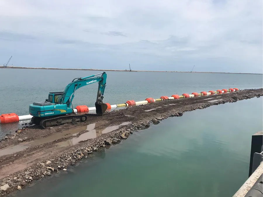HDPE floating pipeline for dredging and mining