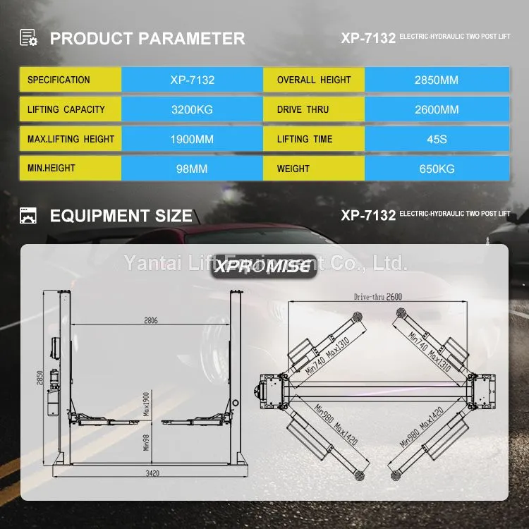 Auto 2 Post Car Lift Garage Equipment