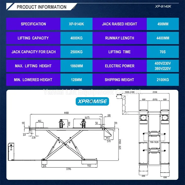 Super Low Profile Structure Hydraulic Scissor Lift