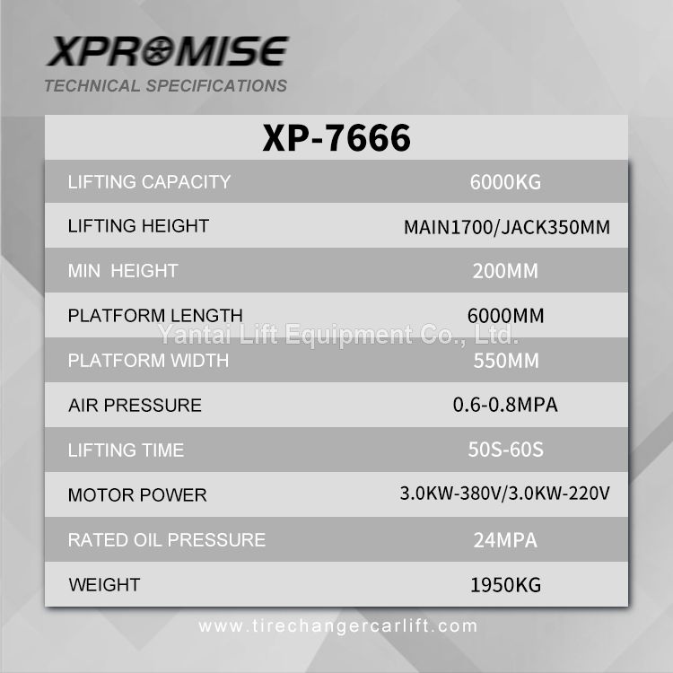 6000kg Manual Release Four Post Lift