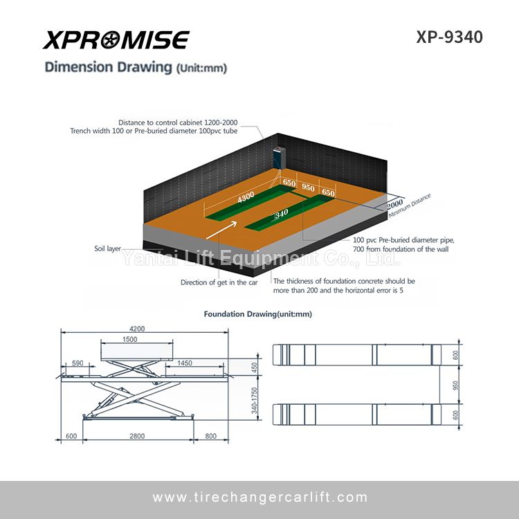 In-ground Scissor Lift 4000kg