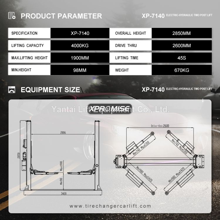 Factory Garage Equipment 2 Post Auto Car Lift