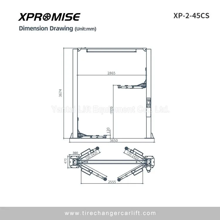 2 Post Car Auto Hoist Vehicle Lift/XP-2-45CS