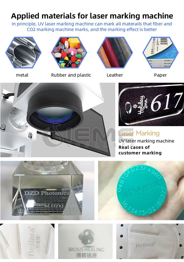 UV laser marking machine laser engraving glass plastic acrylic