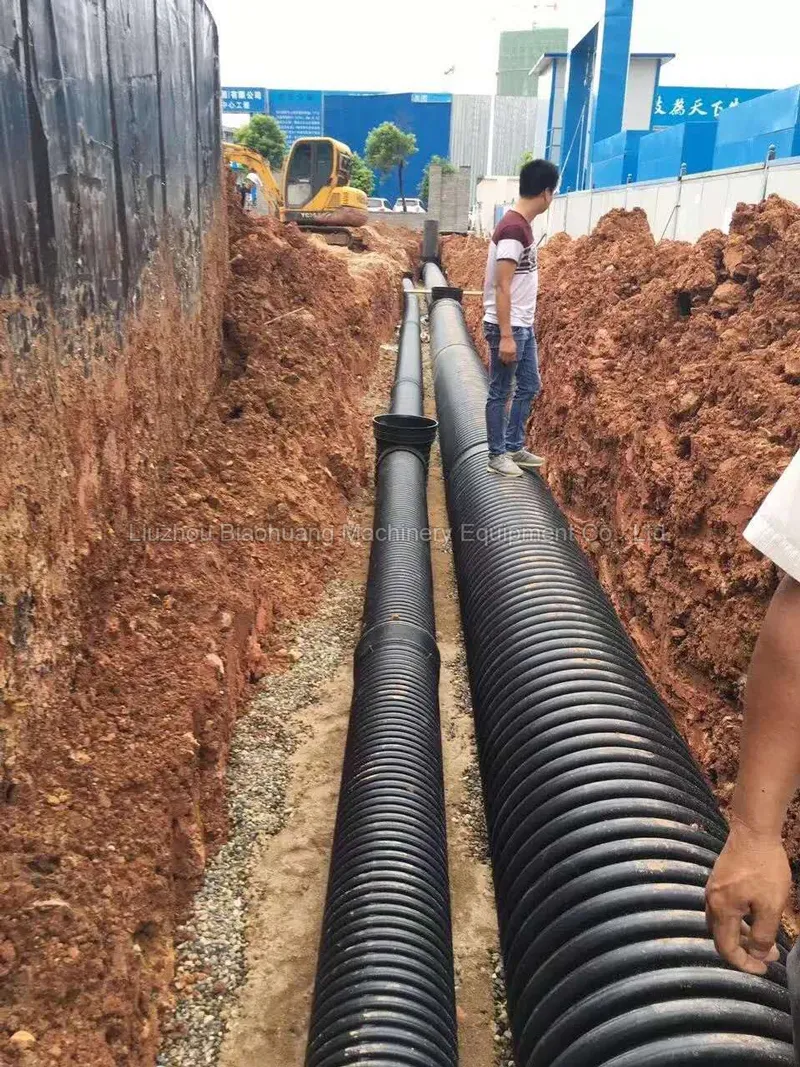 HDPE Double wall corrugated pipe of application
