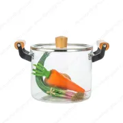 Glass Cooking Pot With Wooden Handles