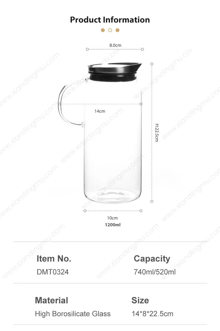 High Borosilicate Water Carafe with Glass
