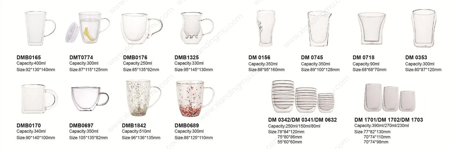 High Quality Transparent Glass Handle Mug