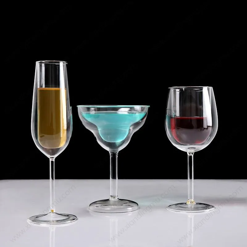  Double Wall Champagne Flutes