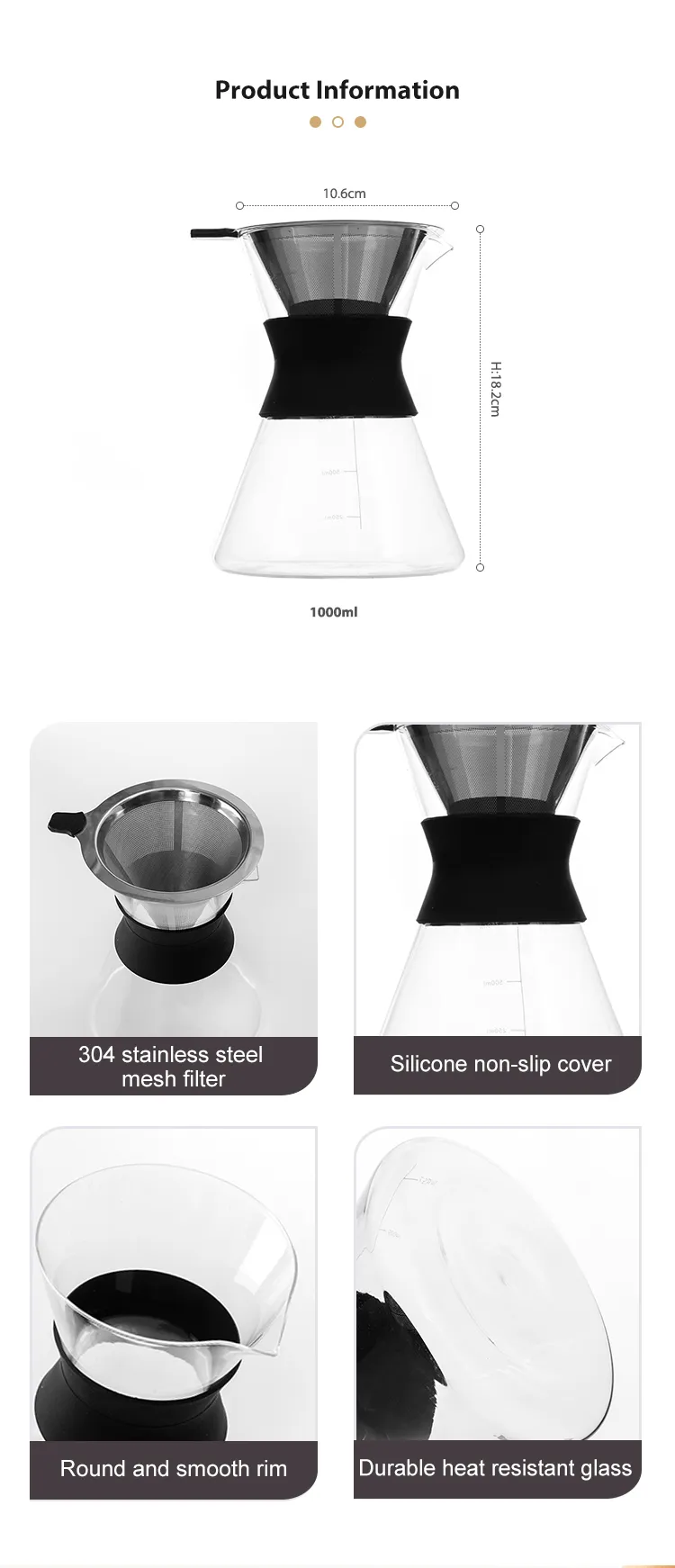 High Borosilicate Glass Coffee Pot