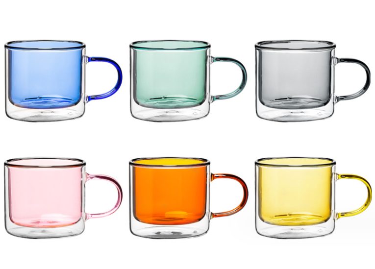  Double Wall Glass Coffee Mugs