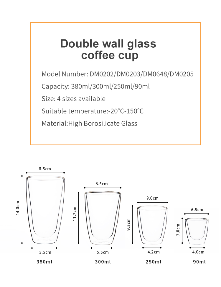 Double Walled Glass Mugs Cups