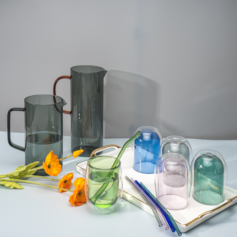 Colored Double Wall Glass Cups