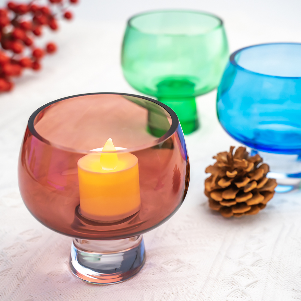 Clear Glass Candle Holder