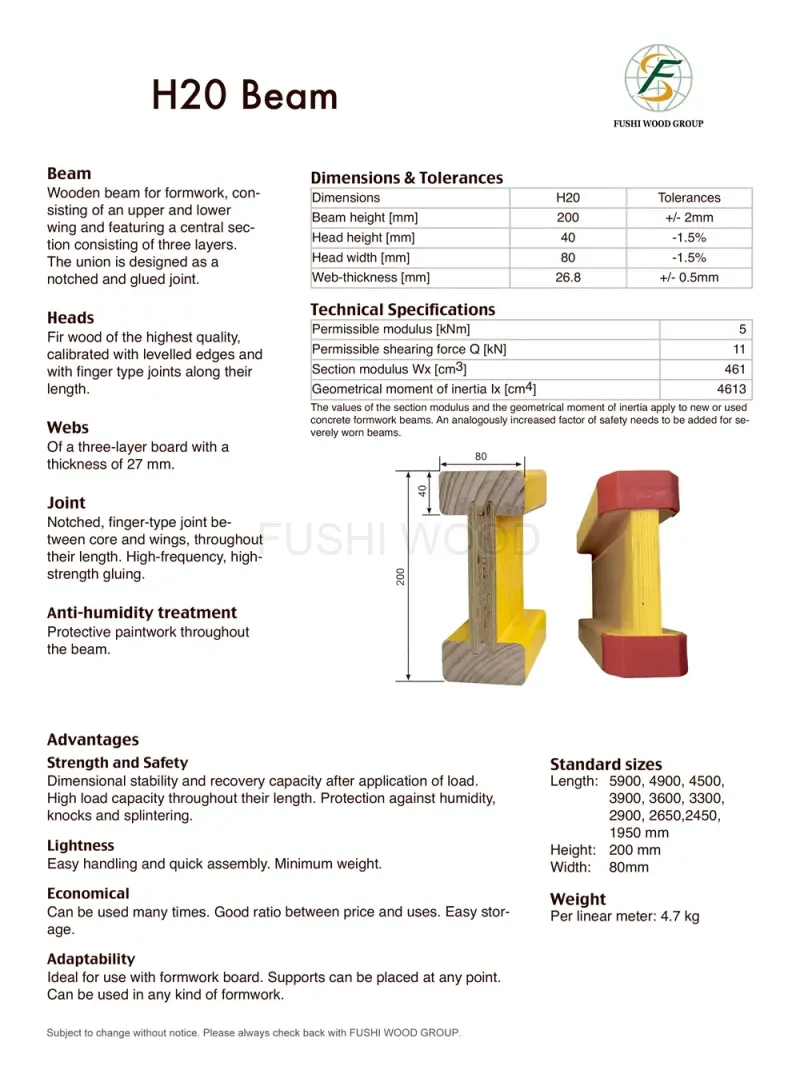 H20 Timber Beam Compliant With EN 13377 Standard H20 Timber Beam Compliant With EN 13377 Standard